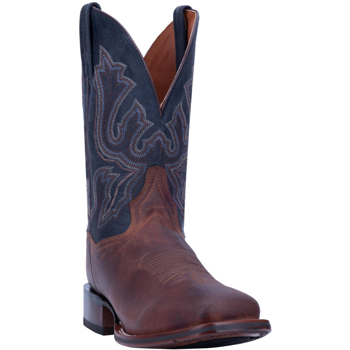 Dan Post Men's Bridgestone Chocolate & Tan Square Toe Western Boots