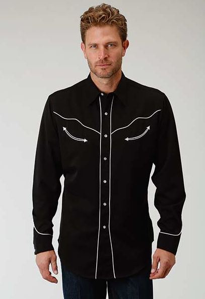 Roper - Mens Karman Classics Print Long Sleeve Western Shirt main image 1
