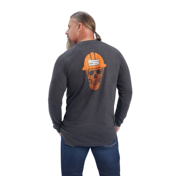 Ariat Charcoal Rebar Roughneck Skull Men's Graphic Tee Shirt 10041588