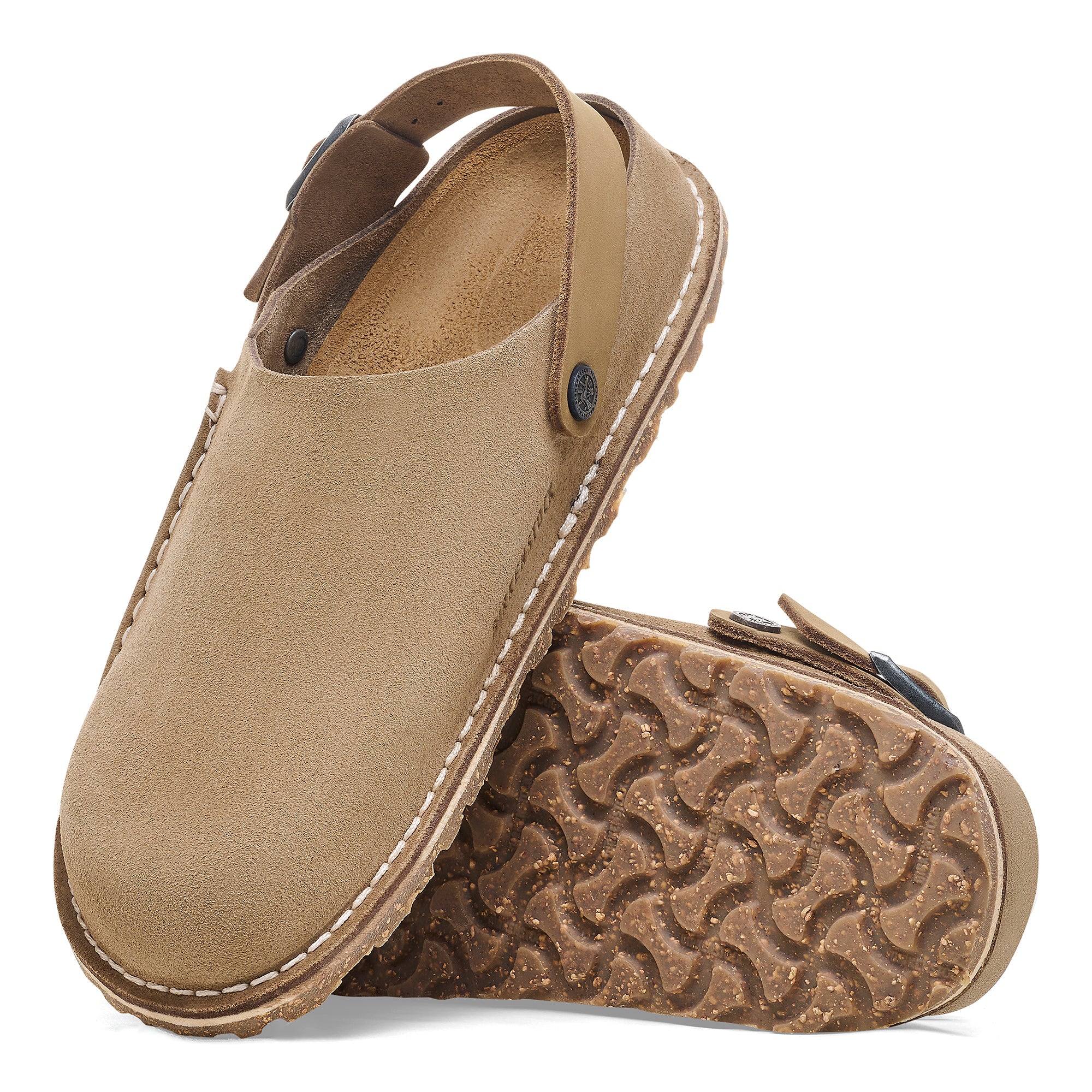 Birkenstock Men\'s Lutry Suede Slip-On Clog in tan size 12(45) Taupe Birkenstock Mens Lutry 365 Suede Clog | Rack Room Shoes main image 4