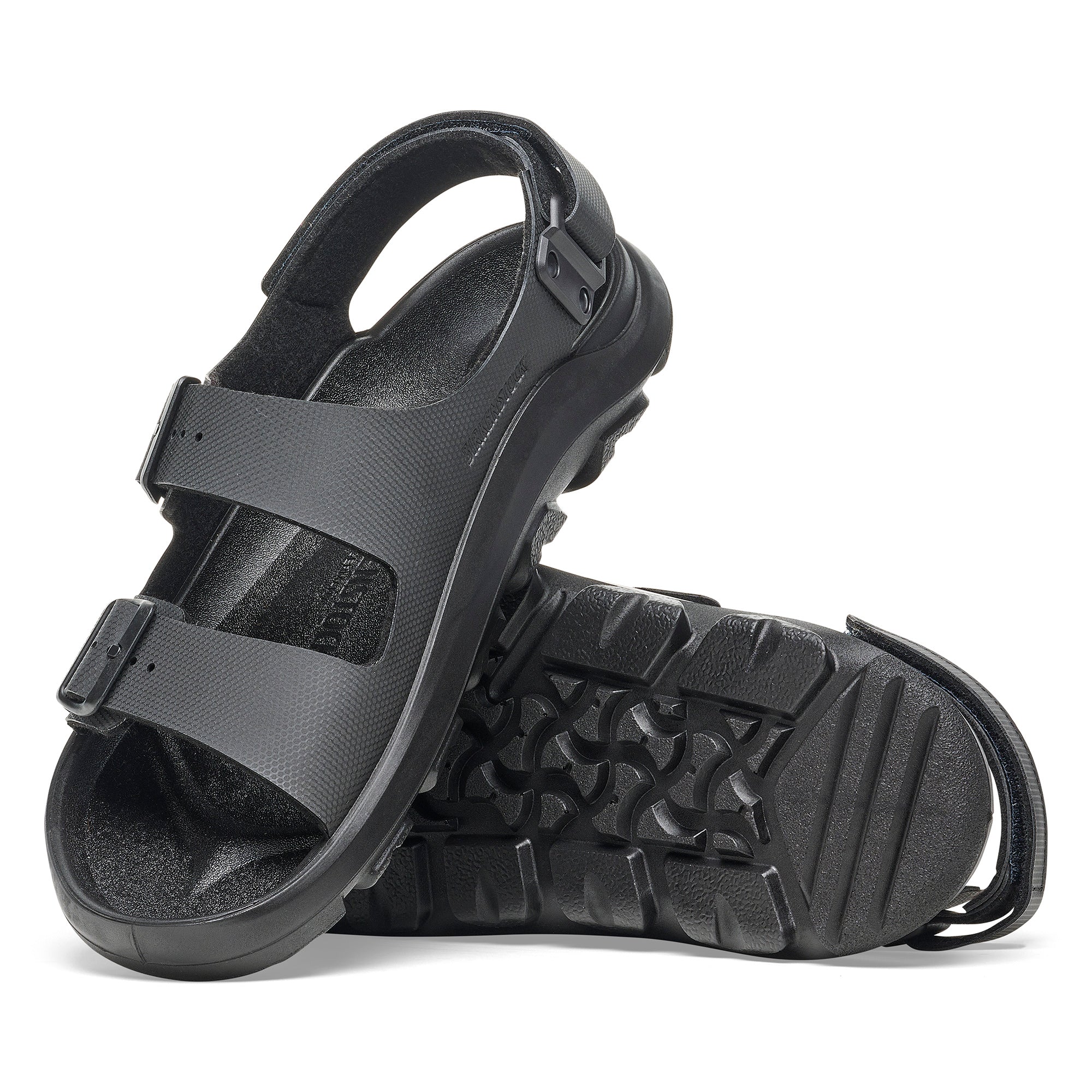 Birkenstock Black Leather Velcro Strap Sandal Birkenstock Milano Kids Black Sandals main image 3