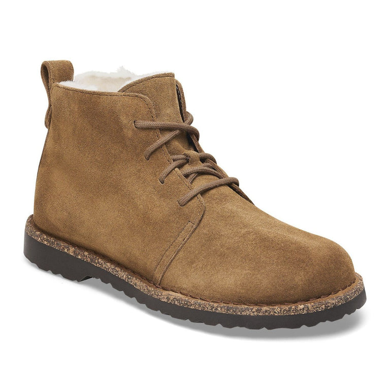 Birkenstock Dark Tea Suede Leather Uppsala Mid Shearling Women's Shoes R1028086