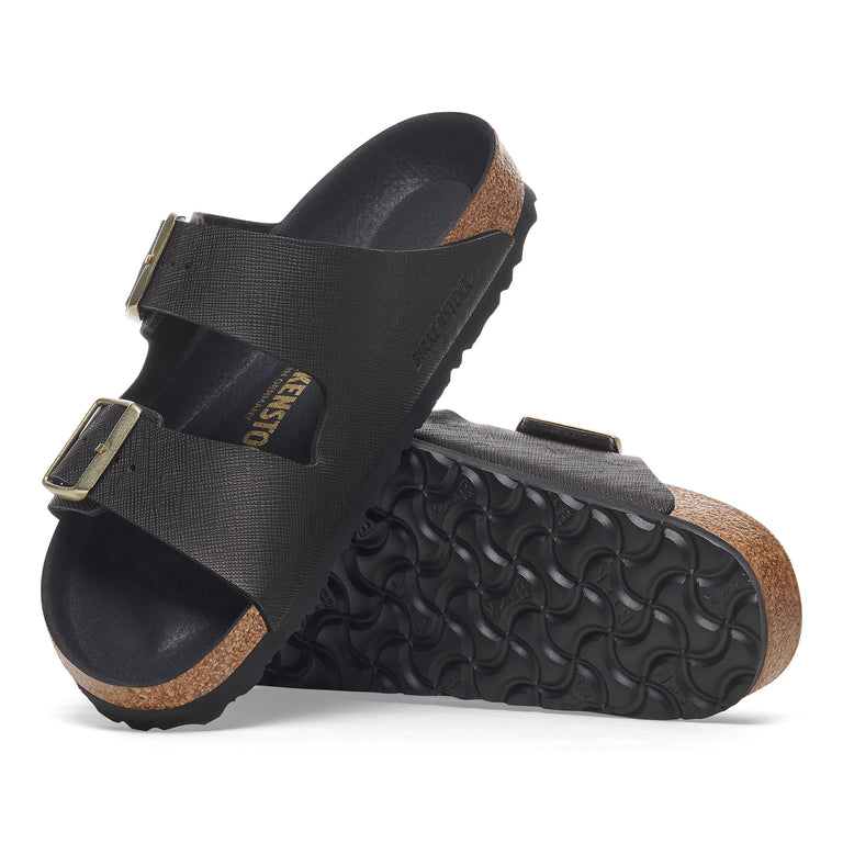 Birkenstock Saffiano Black Women's Birko-Flor Embossed Sandals N1029493