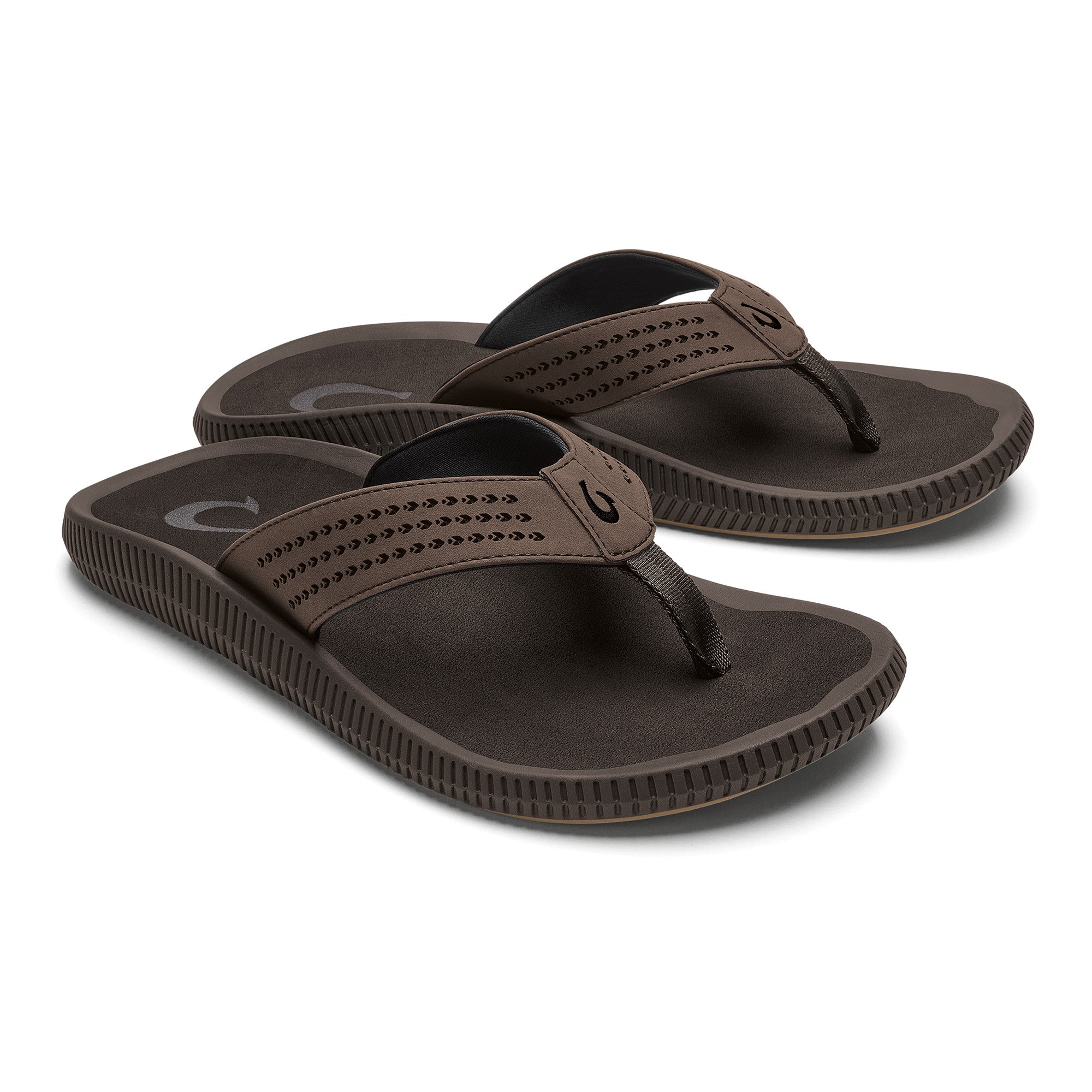 OluKai Ulele Mens Flip Flops Dark Java Blue Sandals 10435-DEDE Size 11 Ulele Slide - Blue Depth / Charcoal – OluKai main image 3