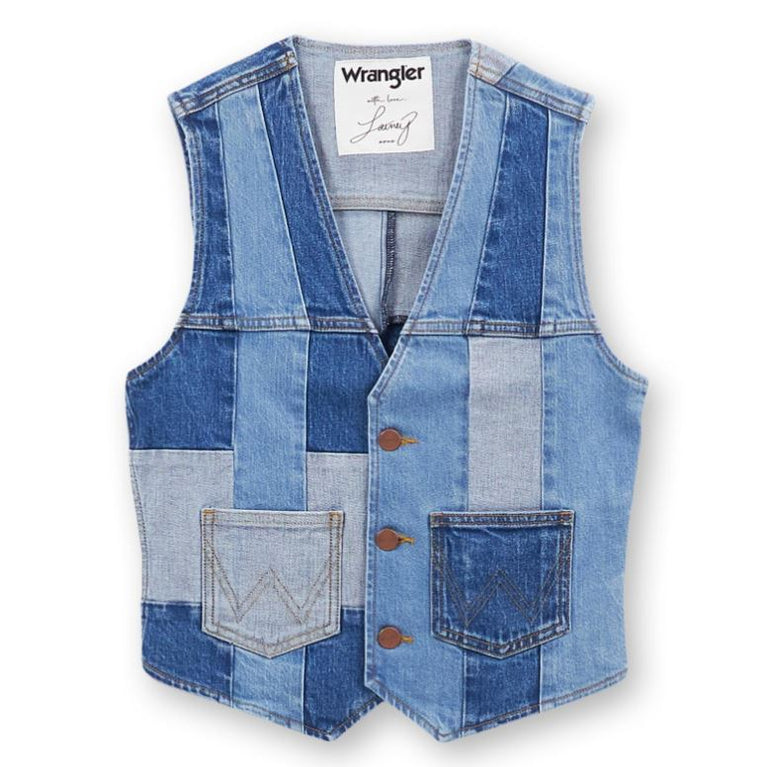 Wrangler X Lainey Wilson Patchwork Blue Women's Patchwork Vest 112360674