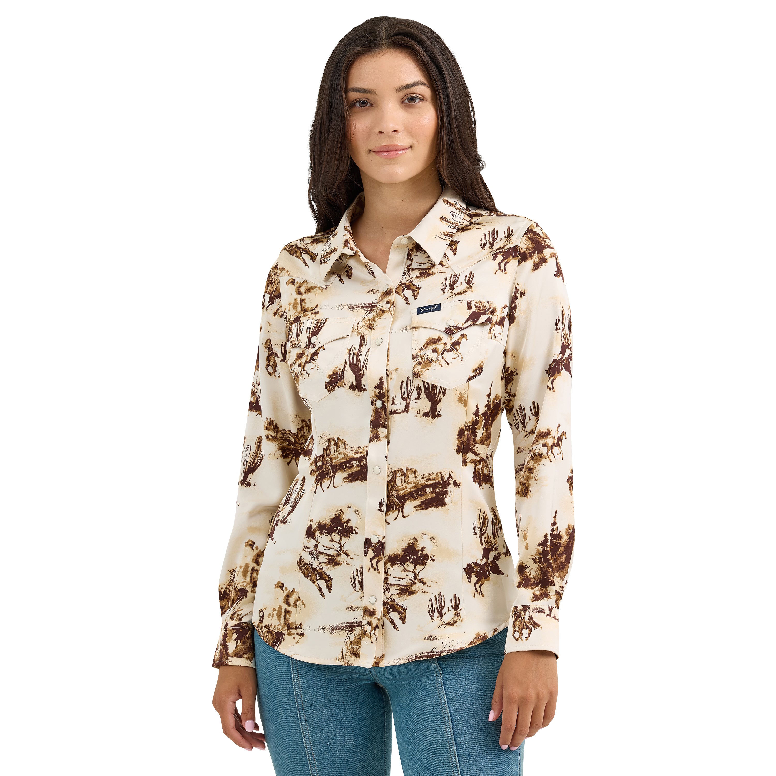 Western Desert Chiffon Collared Western Shirt main image 1