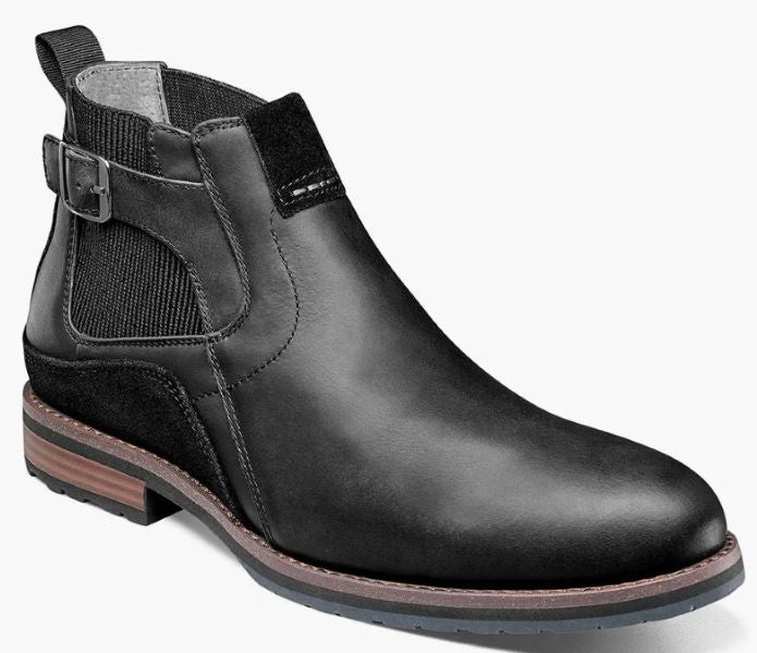 Stacy Adams Black Waxy Oskar Plain Toe Chelsea Boot 25554-010 display picture 3