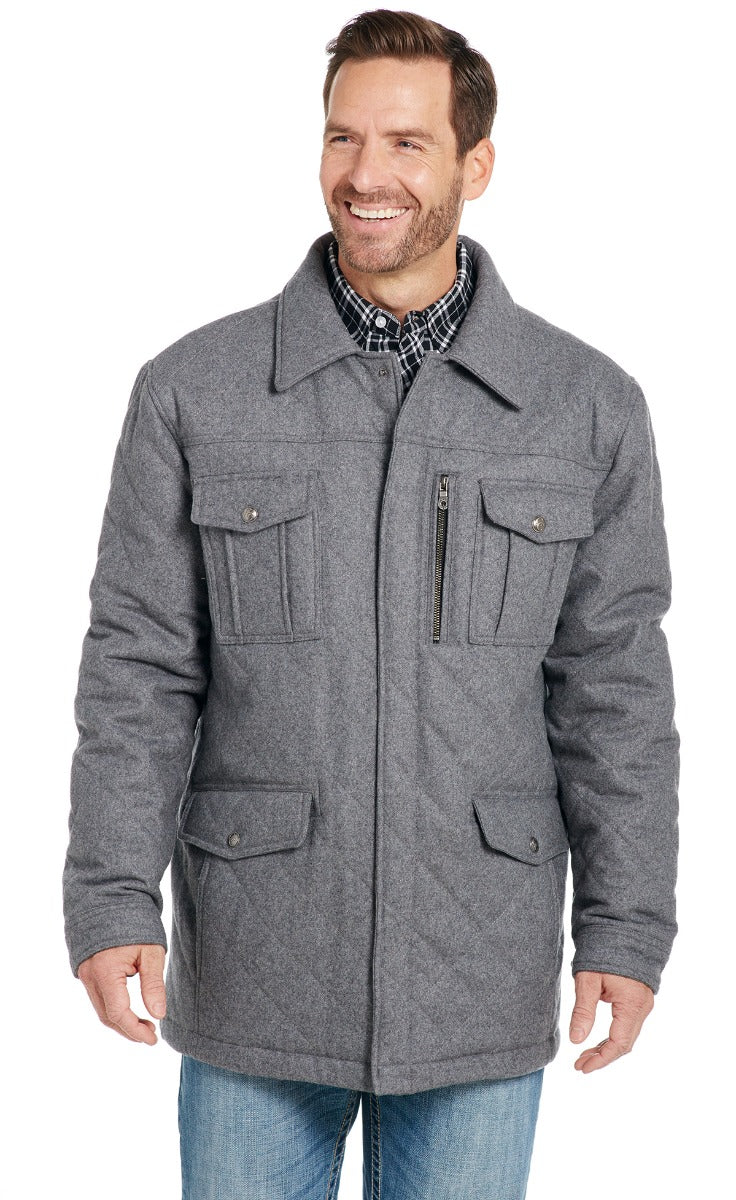 Men's Quilted Jacket,Grey main image 0