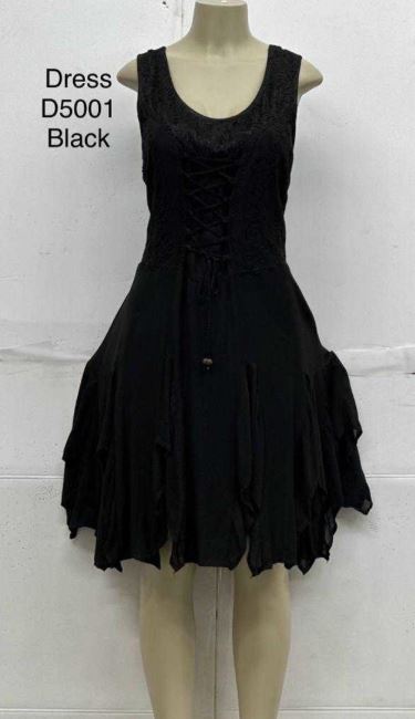 casual handkerchief dress India Designs Black Women's Women's D-5001-BLACK Pair it with sandals Schuhe Color:AS PICTURED PatBO Nightflower Beach Dress