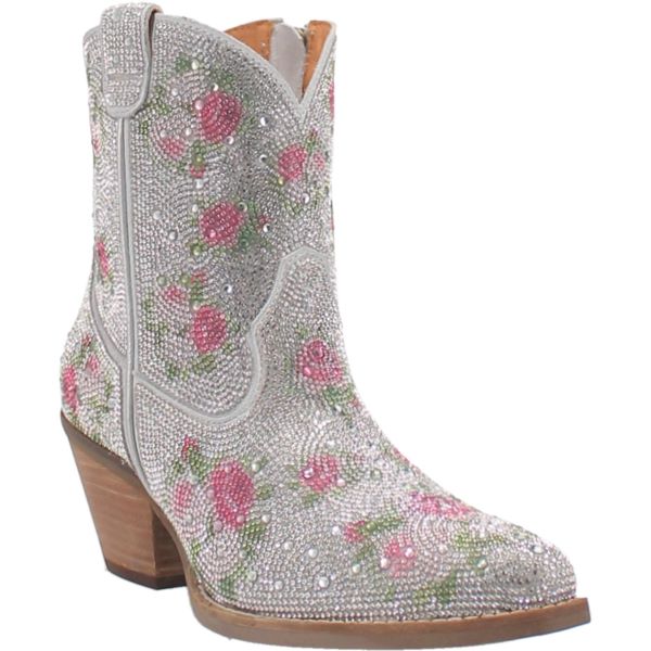 Dingo Floral Print Multi Color Rhinestone Cowgirl Women's Almond Toe W