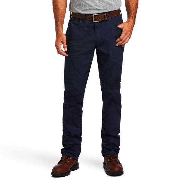 Ariat Navy Rebar M4 Low Rise DuraStretch Made Touch Mens Stackable Straight Leg Pants 10041084