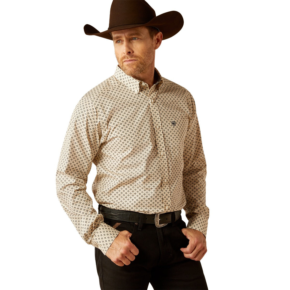 Ariat Wrinkle Free Kyler Fitted – Camicia Uomo Antipiega Con Colletto A Contrasto