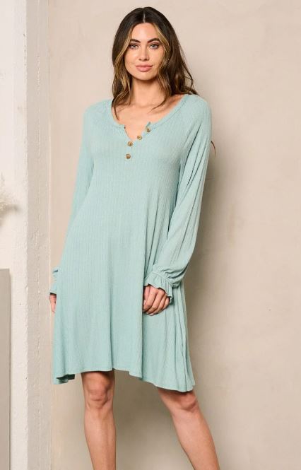 Wholesale Fashion Trends Sage Women's Long Sleeve Button Up Tunic Mini Wholesale Fashion Trends Sage Women's Long Sleeve Button Up Tunic Mini