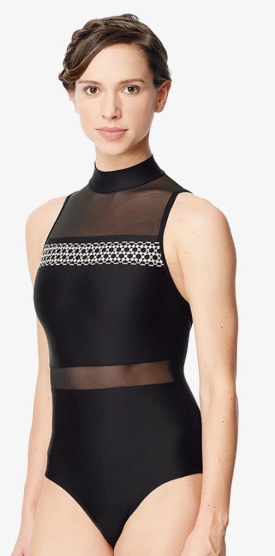 Lulli Black High Neck Callie Leotard main image 1