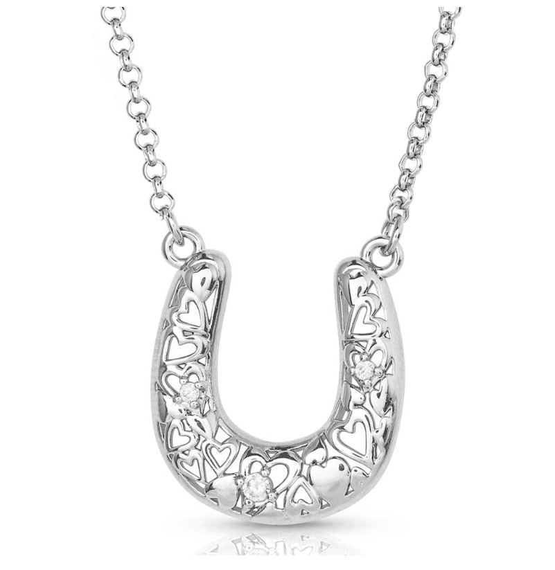 Montana Horseshoe Necklace, Silver