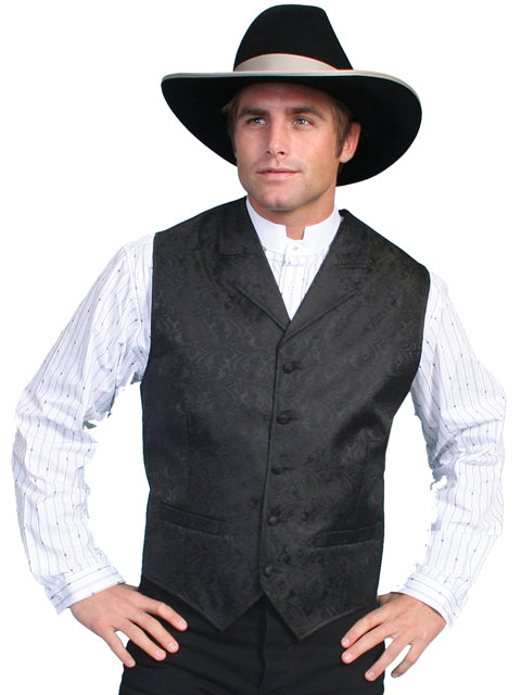 Scully Black Classic Paisley Men's Vest RW093