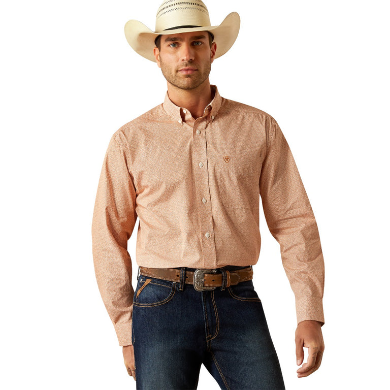 Ariat Orange Wrinkle Free Men's Brysen Classic Fit Longsleeve Button Front Shirt 10054661