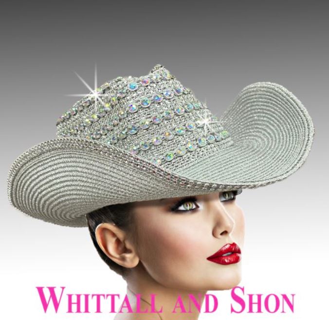 Whittall & Shon Silver Spice Girl Gem Crown Cowgirl Hat SC2443 display picture 3
