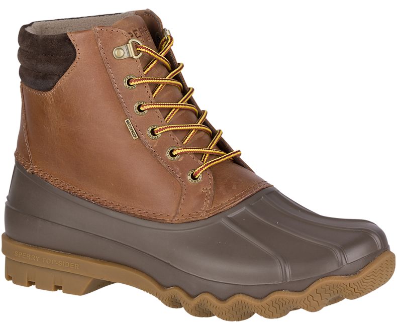 Sperry Top Sider duck boots men\'s 8 taupe brown leather shaft waterproof $_12.JPG?set_id=880000500F main image 2