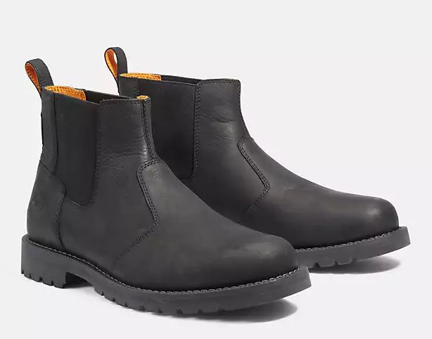 Timberland Black Full-Grain Mens Redwood Falls Chelsea Boots TB0A44NU015