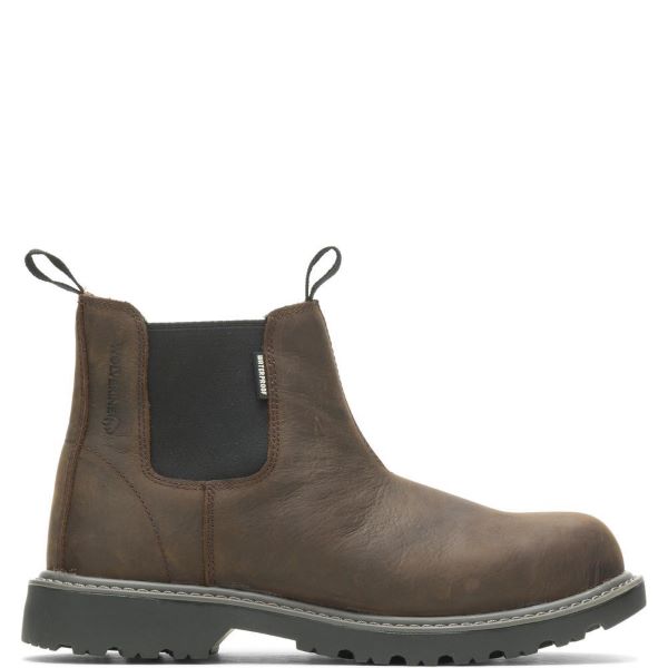 Wolverine Dark Brown Floorhand Romeo Waterproof Mens Steel Toe Work Boots W221018
