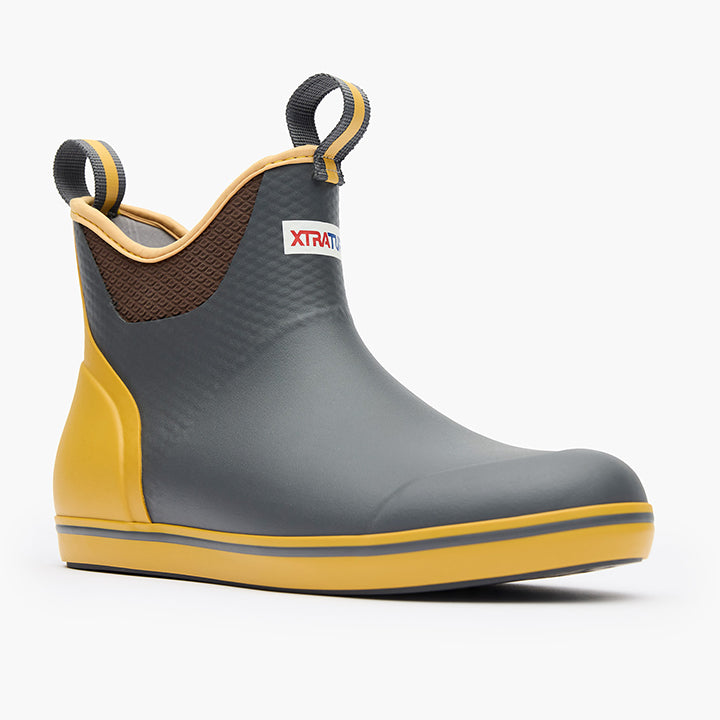 Xtratuf Charcoal/Mustard Men's 6 Inch Ankle Deck Boots XMAB003