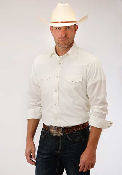 Roper LS Western Snap Shirt 0100100253036WH