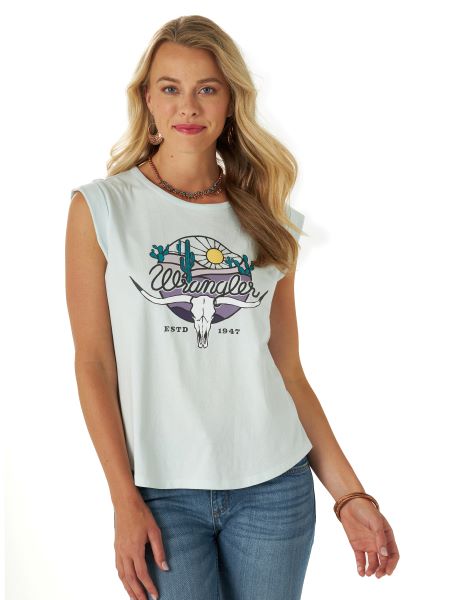 Wrangler Cuffed Sunset Retro Graphic Women's Tee 112315077