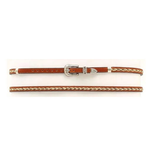 M&F Brown Hat Band Braided Horsehair on Leather 0274802