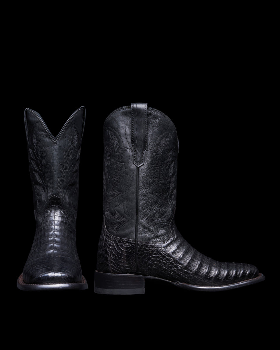 Tecovas Midnight The William Men's Caiman Broad Square Toe Cowboy Boots M10069MID