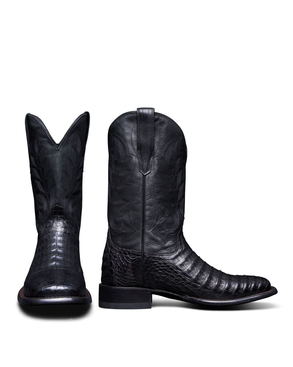 Tecovas Midnight The William Men's Caiman Broad Square Toe Cowboy Boots M10069MID