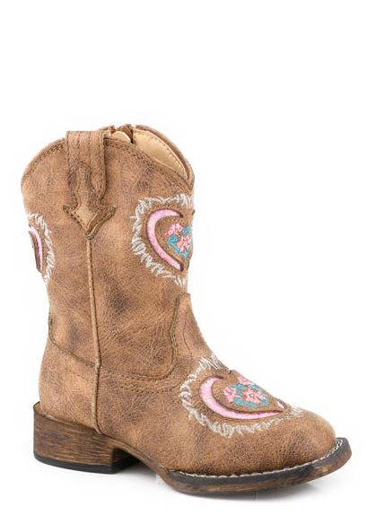 Roper Vintage Tan Lydia Toddler Girl's Western Boots 09-017-1903-3623 TA