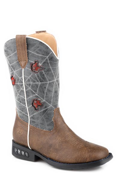 Roper Tan/Blue Little Kids Spidie Western Boots 09-018-1203-3626 BU