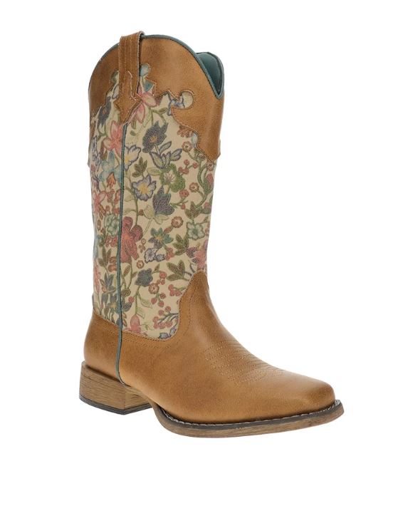 Roper Brown Meadows Floral Women's Western Boots 09-021-1903-3828 TA