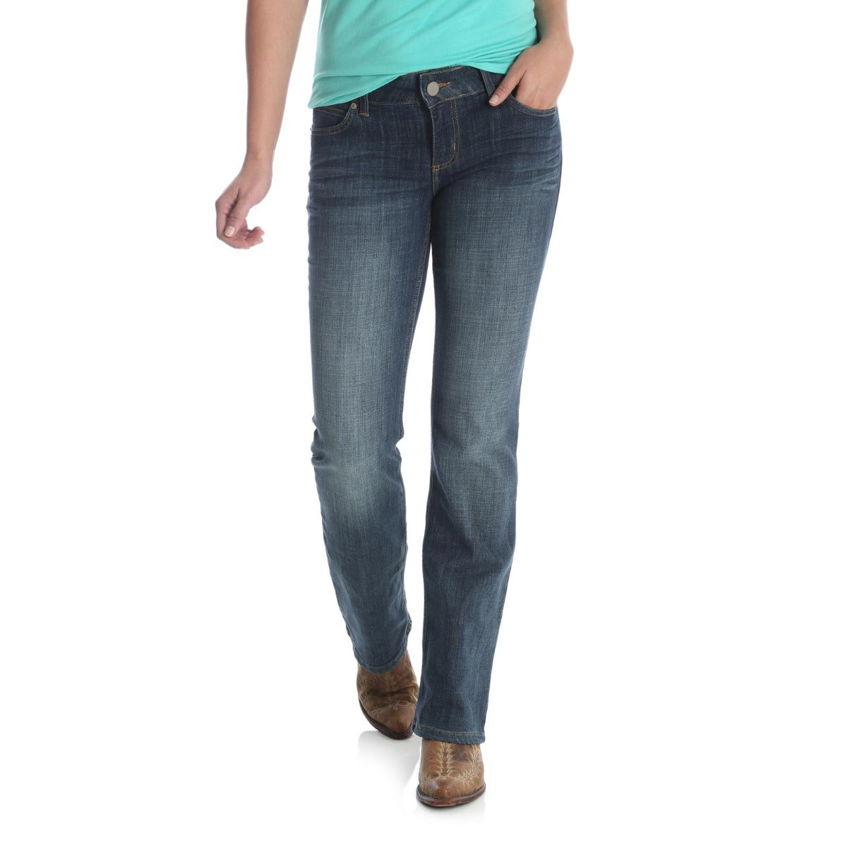 Wrangler Mid Rise Boot Cut Womens Jeans 09MWZAH