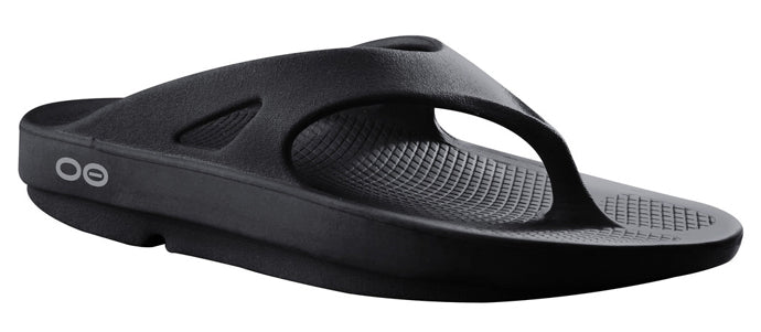 1000-BLACK Foam Cushioned Thong Flip-Flop Oofos Ladies Sandals