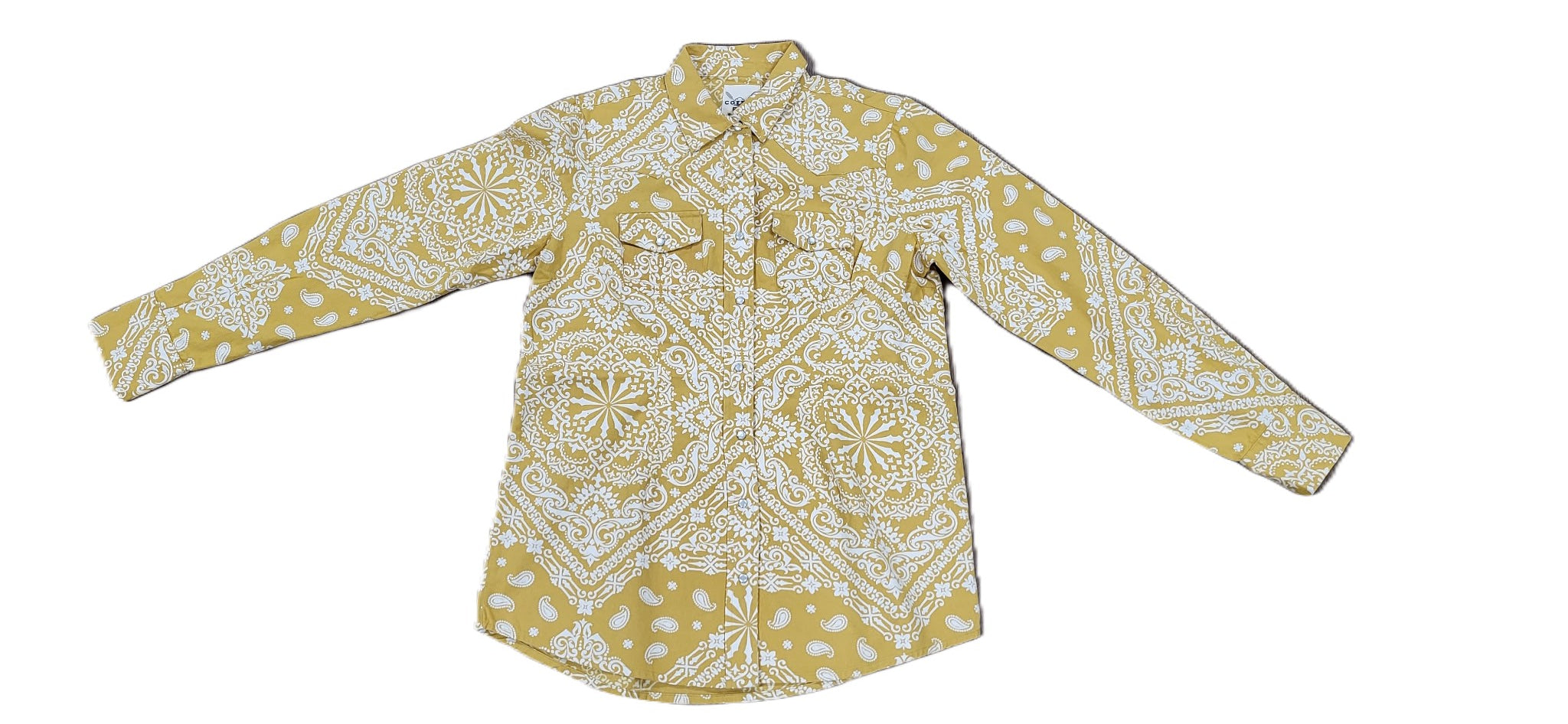 Cotton & Rye Yellow Long Sleeve Bandana Twill Shirt CRW709Y