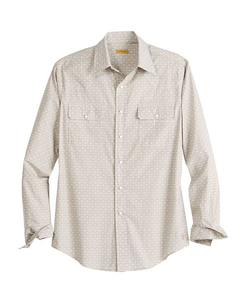 Tin Haul Light Brown Tribal Allover Print Men's Longsleeve Collared Snap Shirt 1000100640712BR