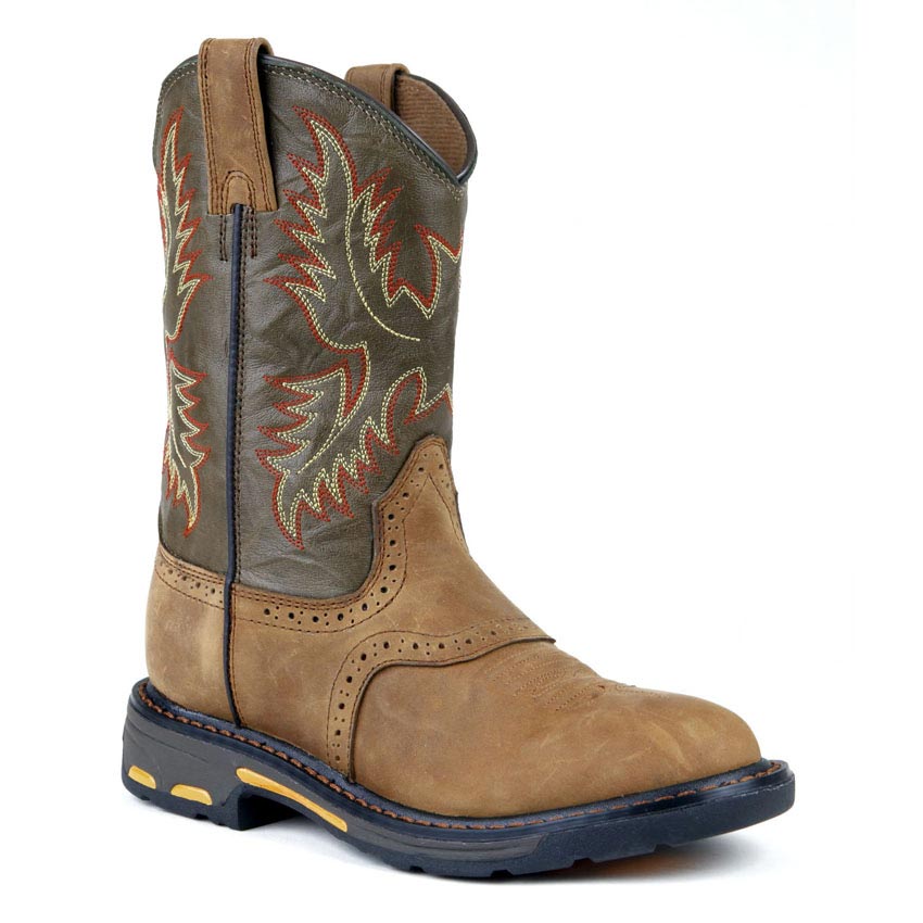 Ariat Workhog Pullon Saddle  Leather Kids Western 10007836
