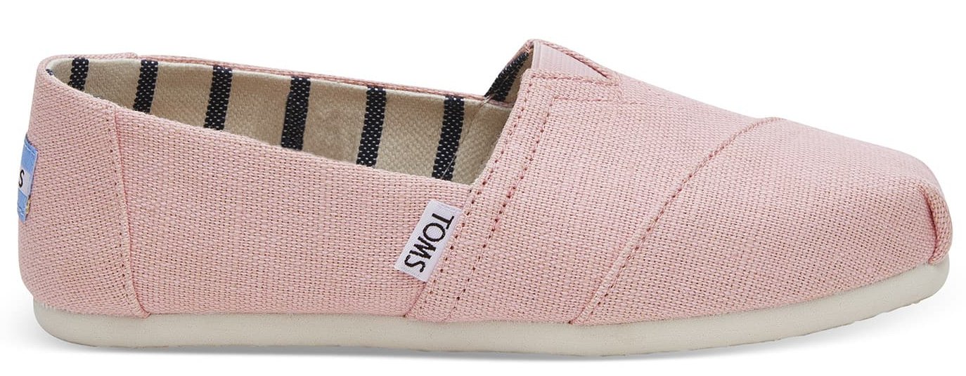 Toms Powder Pink Heritage Canvas Womens Classic Slip-On Shoes 10011677