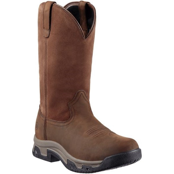 Ariat Distressed Brown Terrain Slip-Resistant Pull-On Mens Work Boots 10011829