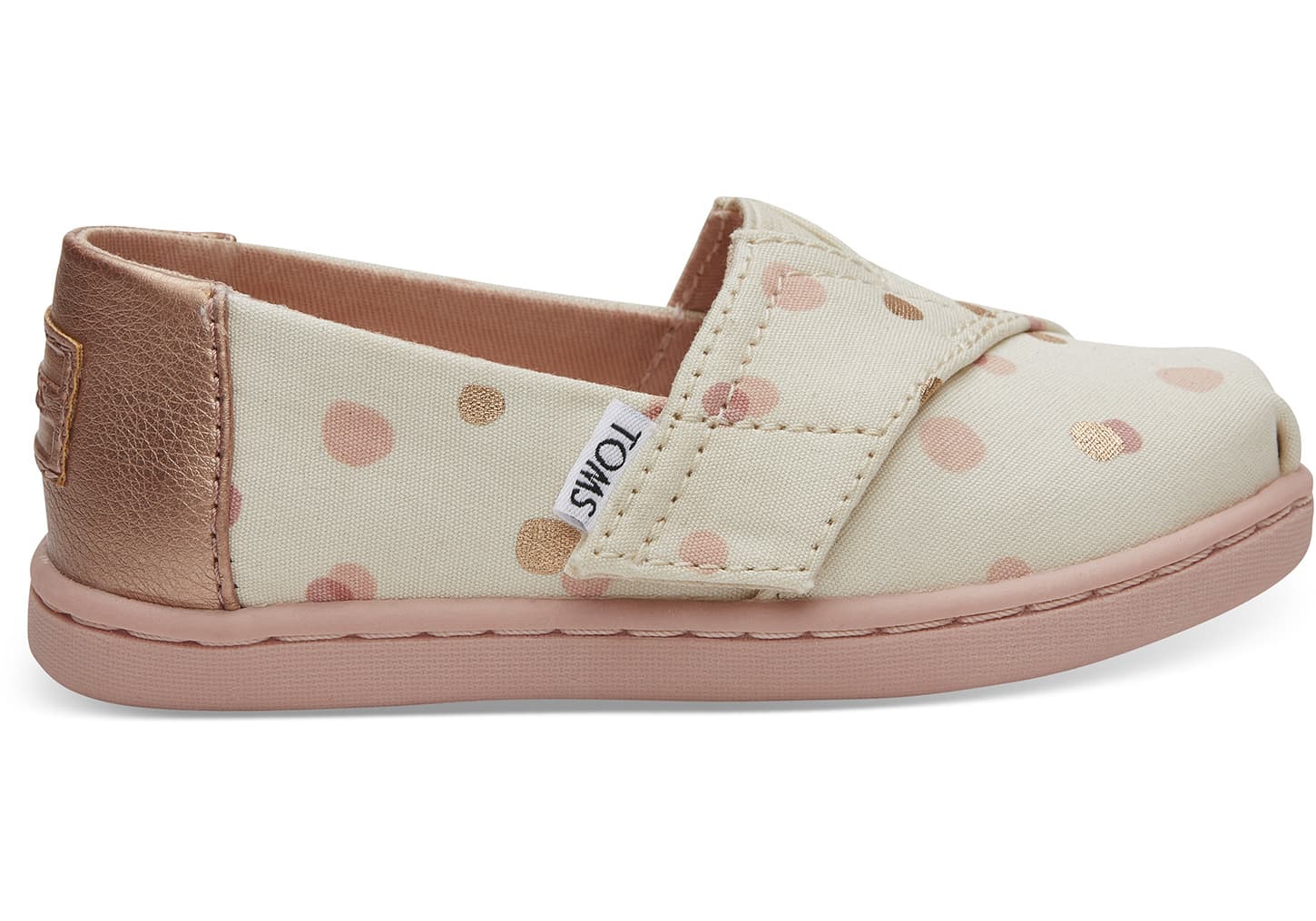 Toms Pale Blush Party Dots Tiny Toms Classic Shoes 10012580