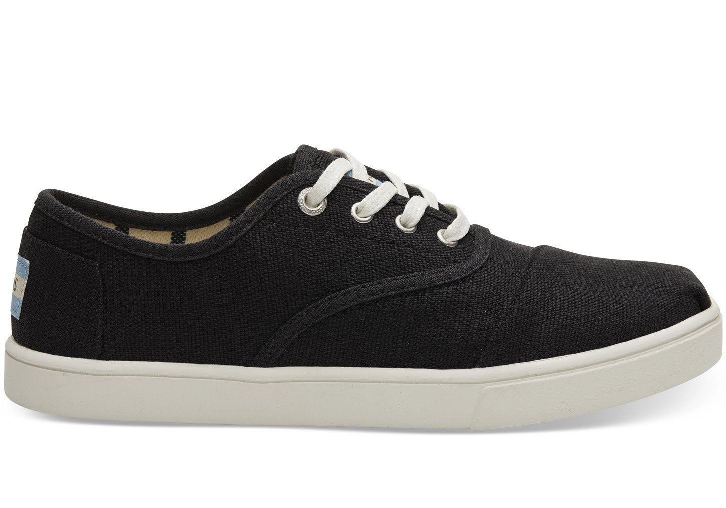 Toms Black Heritage Canvas Womens Cupsole Cordones Sneakers 10013517