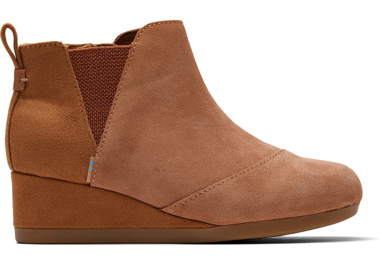 Toms Carmel Brown Suede Youth Kelsey Booties 10014332