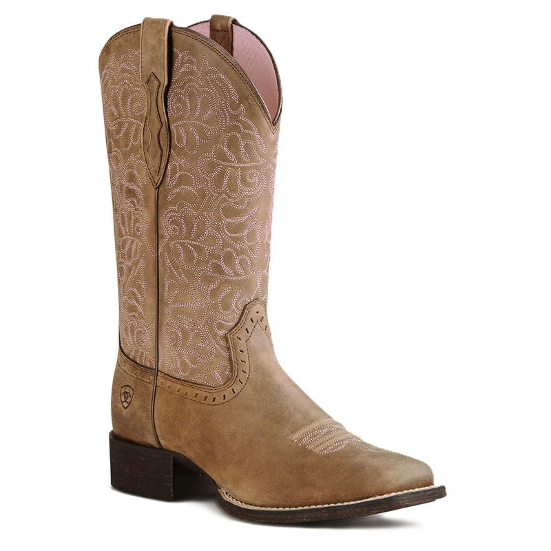 Ariat Brown Bomber Round Up Remuda Women's Wide Square Toe Western Boots 10019906
