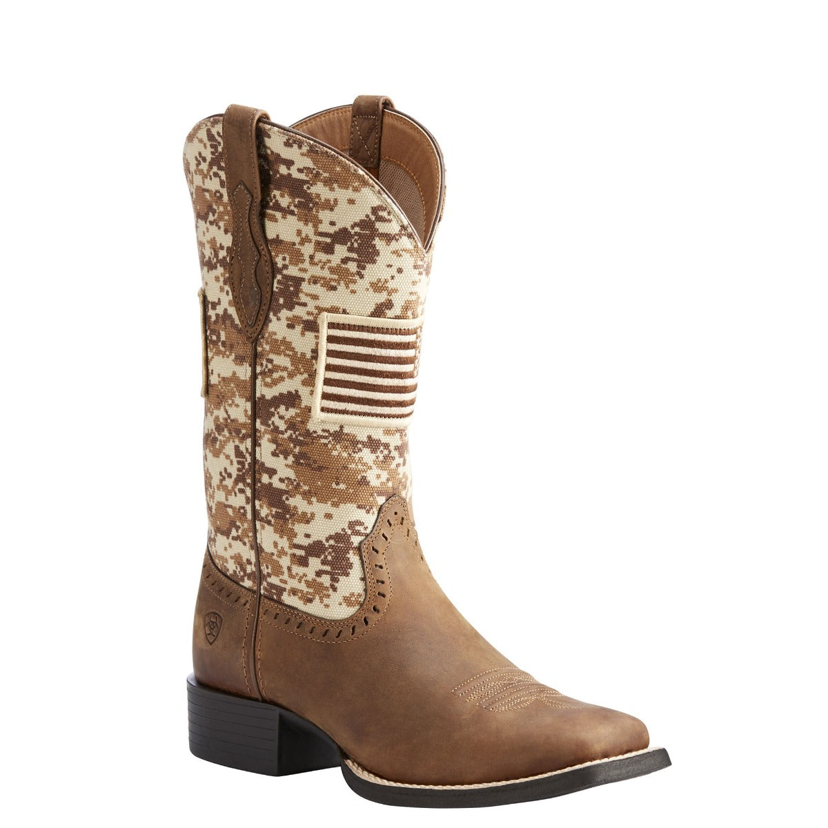 Ariat Distressed Brown Round Up Patriot Western Boots 10023368