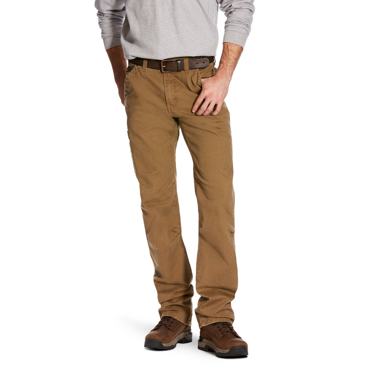 Ariat Field Khaki Rebar M4 Low Rise DuraStretch Washed Twill Dungaree Boot Cut Pant 10025972