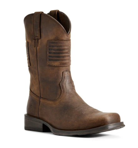 Ariat Brown Rambler Patriot Distressed Brown Flag Men's Boots 10029692