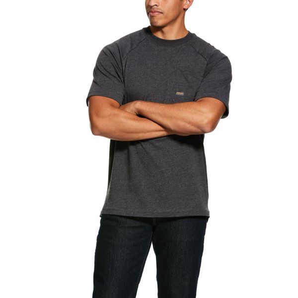 Ariat Charcoal Heather Rebar Cotton Strong Mens T-Shirt 10031018