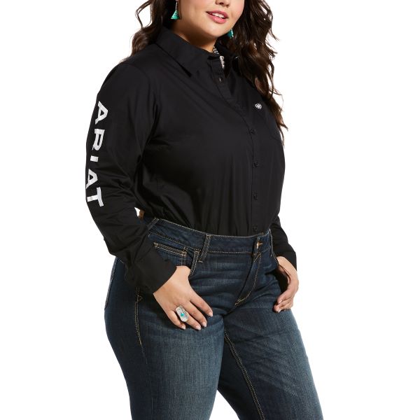 Ariat Black Team Kirby Stretch Womens Longsleeve Shirt 10033034